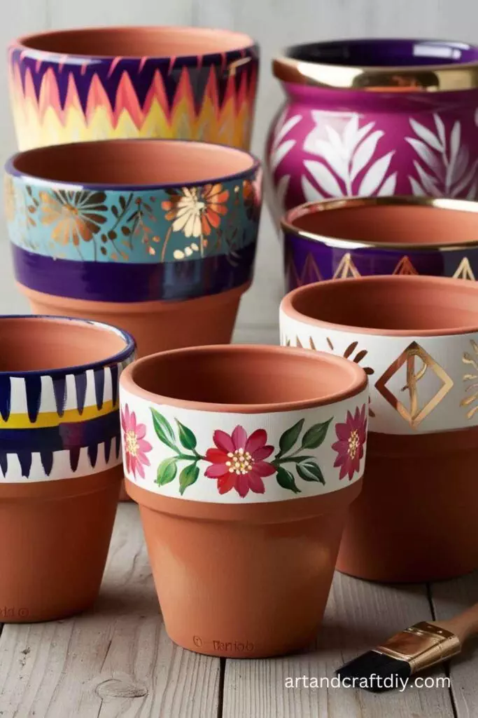 DIY Hand-Painted Flower Pots
