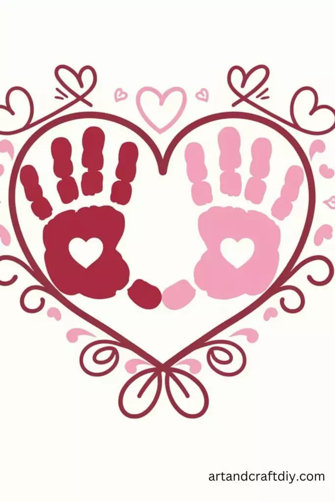 Heart Shaped Handprint Art