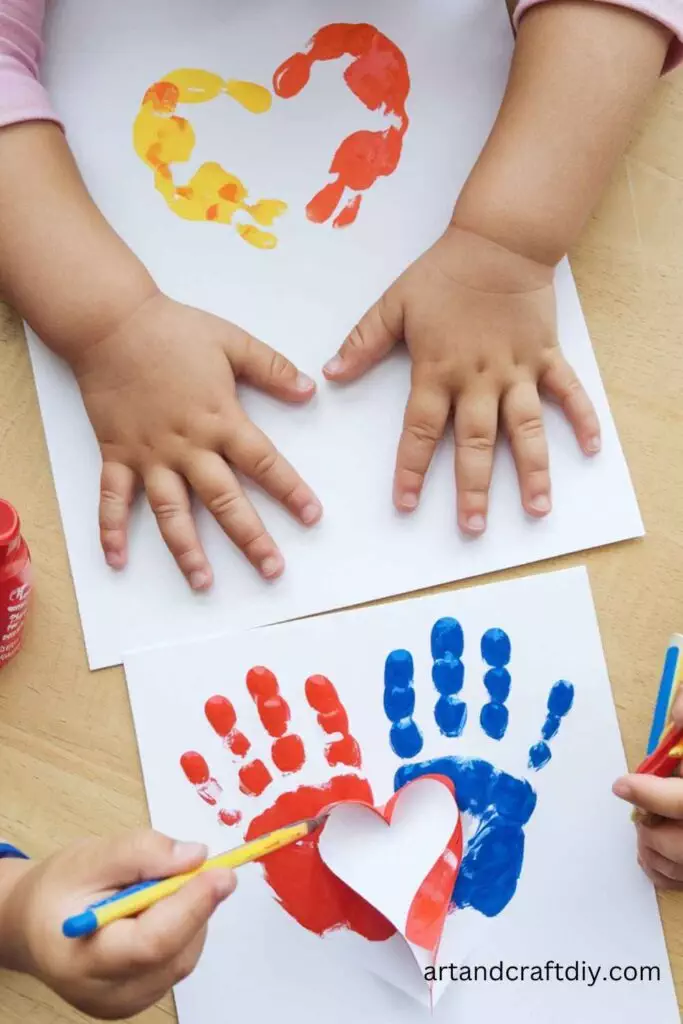 Heart-Shaped Handprint Card