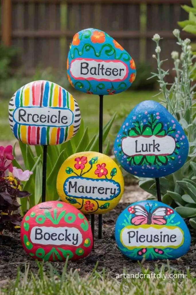 Painted Rock Garden Markers