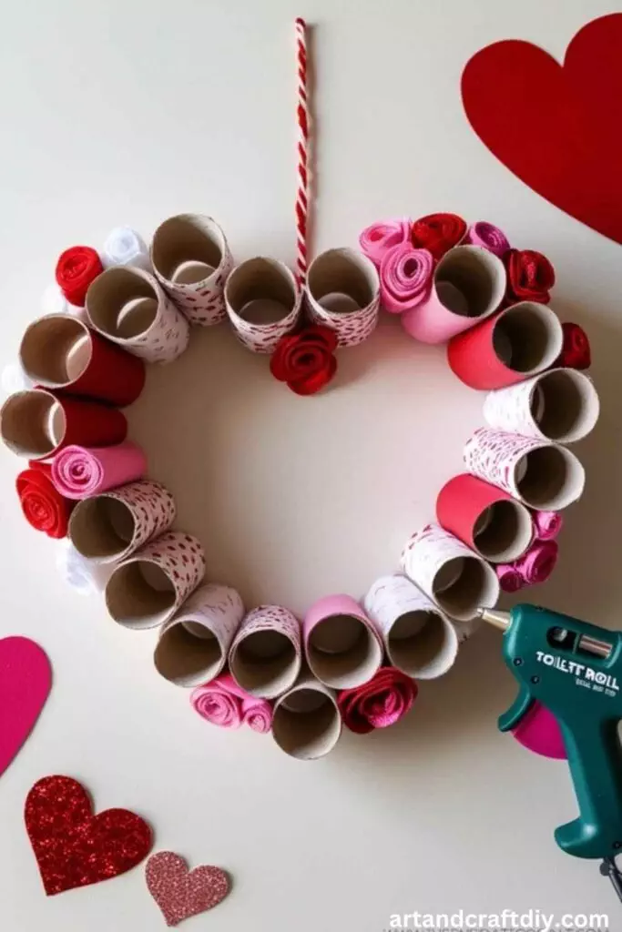 Toilet roll Heart-Shaped Wreath