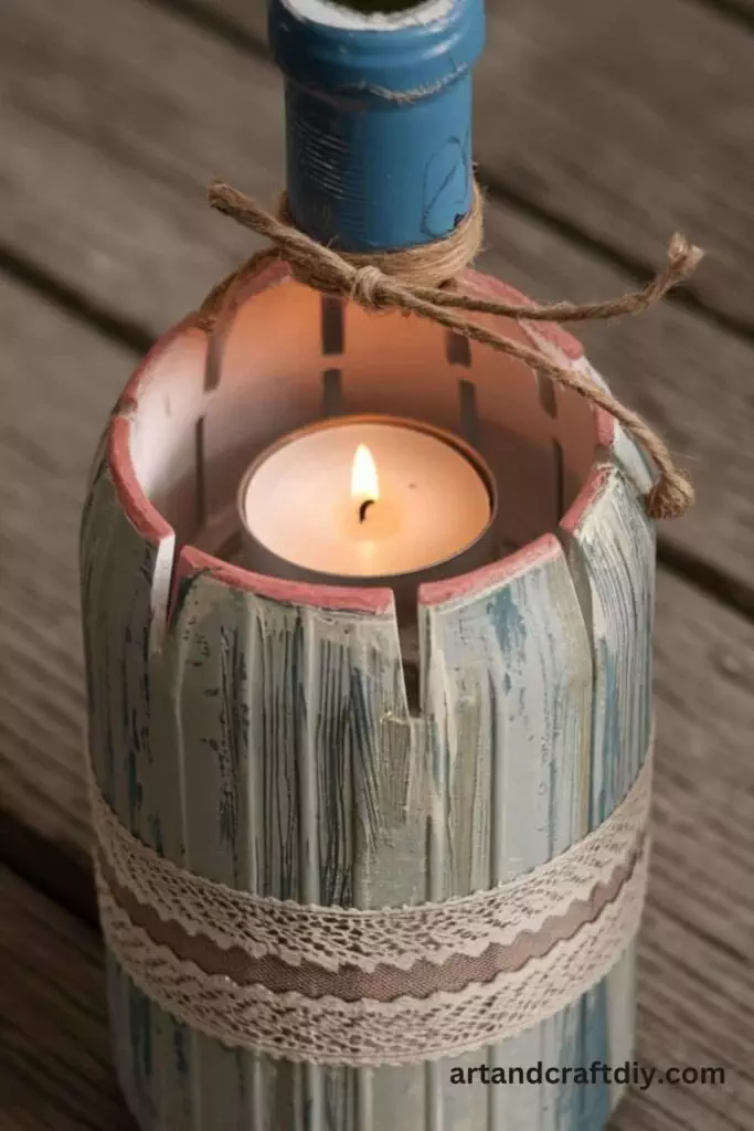 Wine Bottle Candle Holder