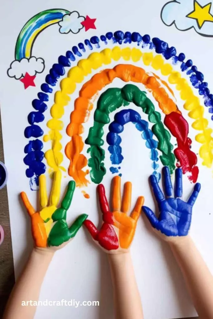 Rainbow Handprint Art