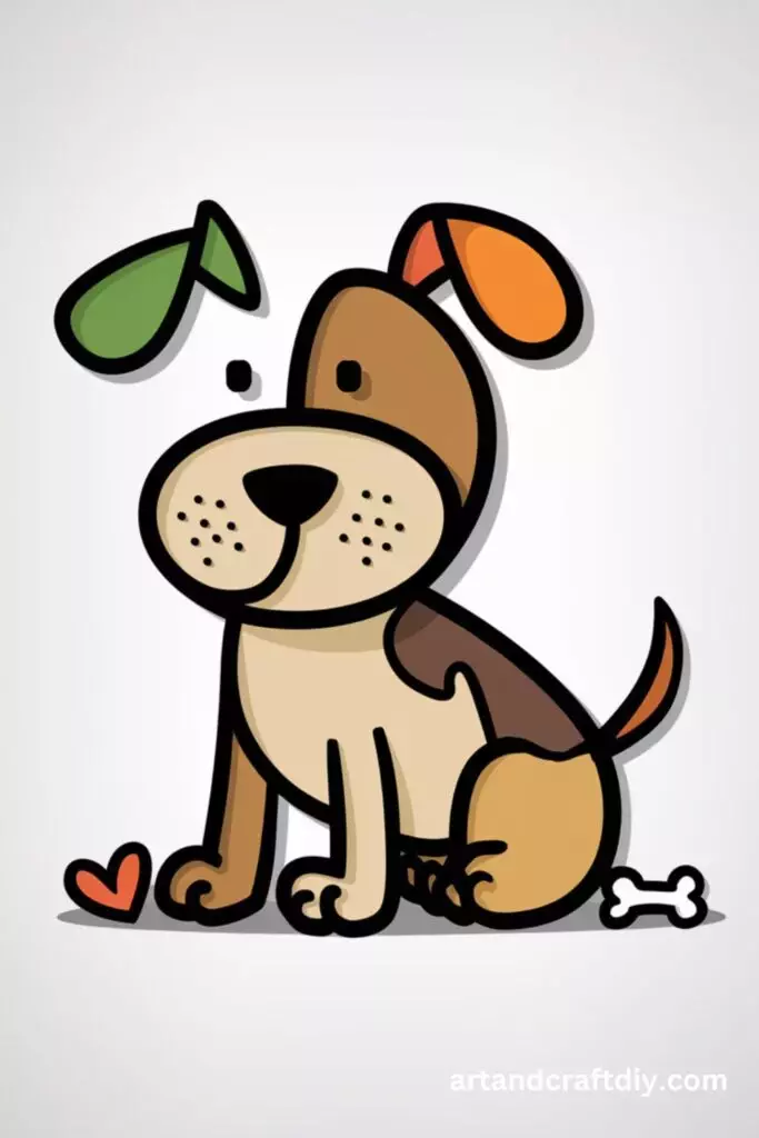 Simple Paper Dog Drawing