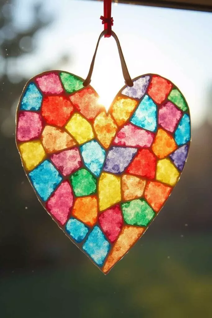 Contact Paper and Tissue Paper Sun Catcher