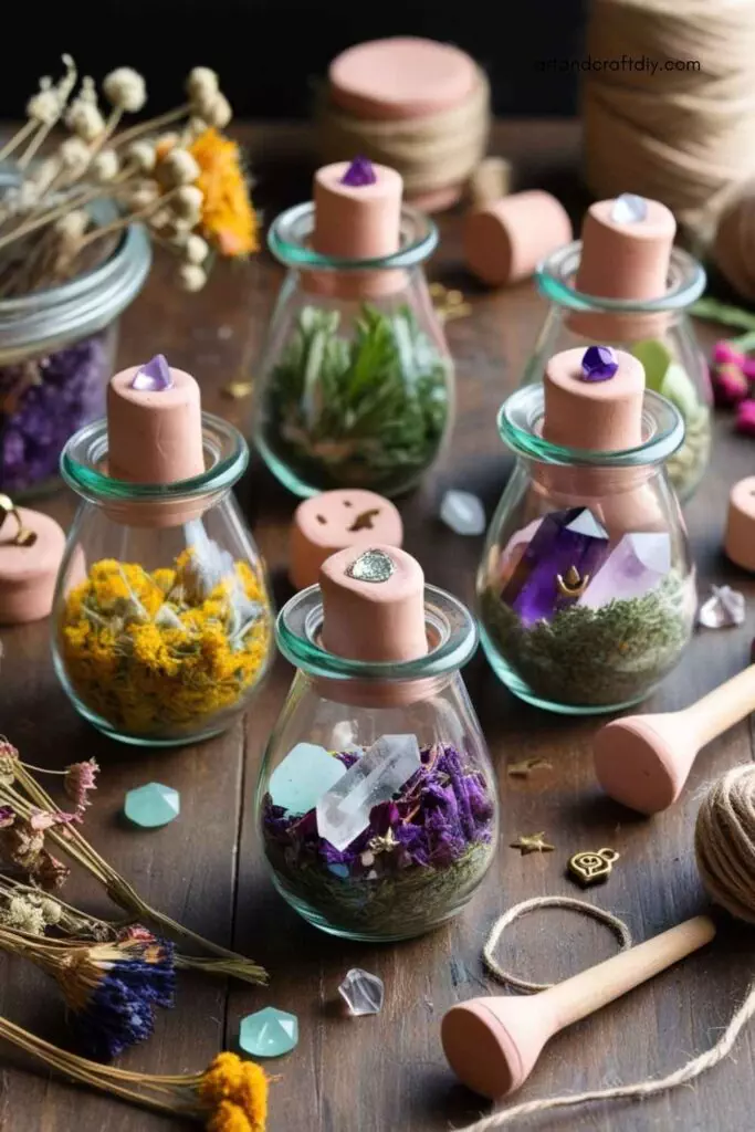 Mini Spell Jars with Clay Corks