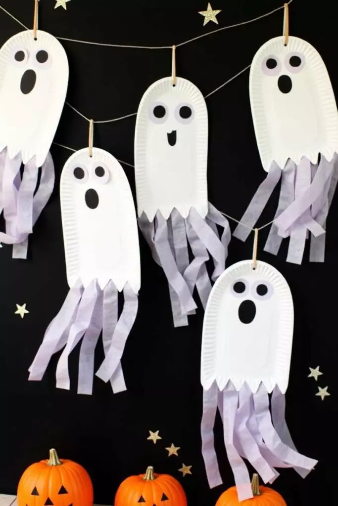 Paper Plate Ghosts