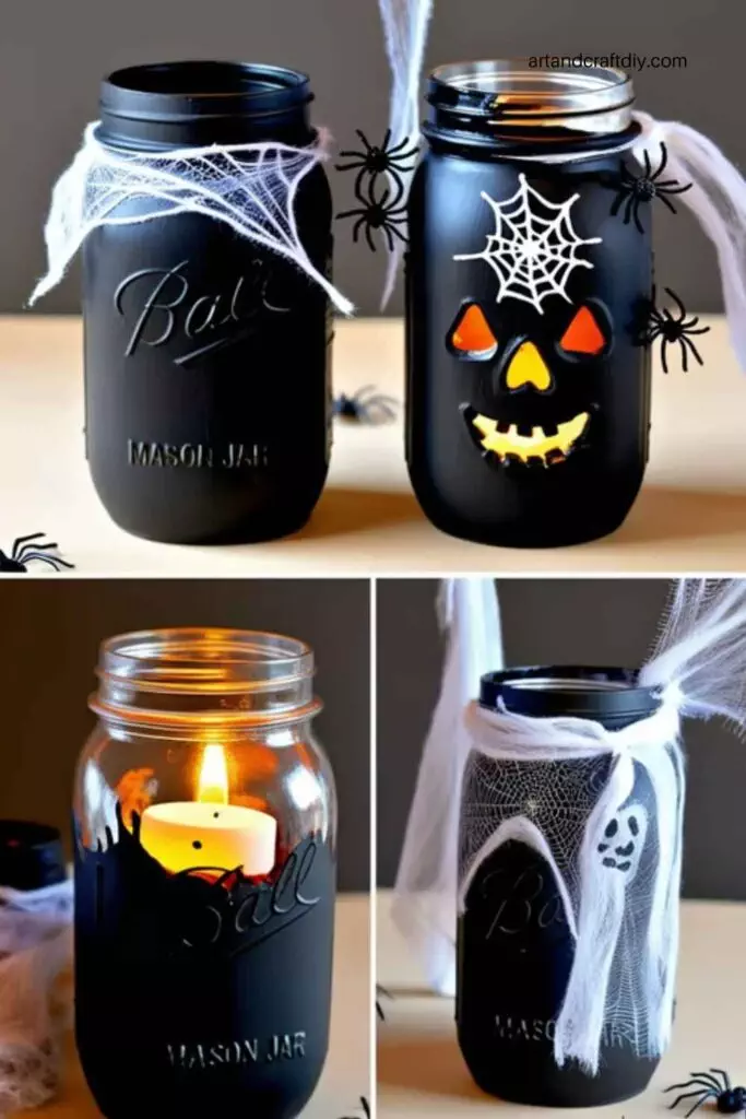 Spooky Mason Jar Lanterns